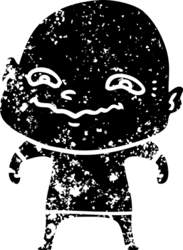 cartoon creepy guy distressed icon png