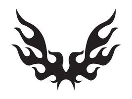 Black fire flame, design element. Tribal style for tattoo, vehicle decoration or another design vector