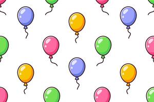 Pattern of multi-colored balloons. Holiday wrapping paper vector