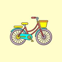 Hand drawn bicycle. Bicycle flat illustration isolated vector