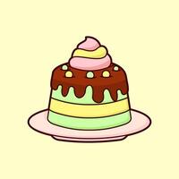 delicioso cumpleaños pastel . pastel aislado ilustración vector