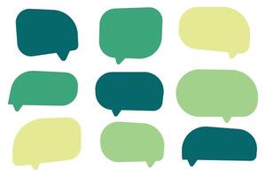 Set speech bubbles on white background. chat box or chat square and doodle message or communication icon Cloud speaking for comics and minimal message dialog vector