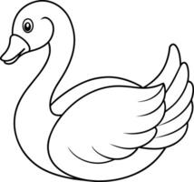 swan line art design vector