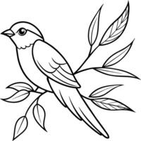 pájaro contorno ilustración simplificado belleza en Arte vector