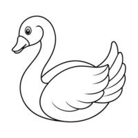 illustration of swan isolated on white background. For kids coloring book vector