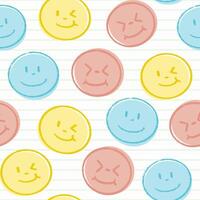 Colorful Smile emoticon seamless pattern vector