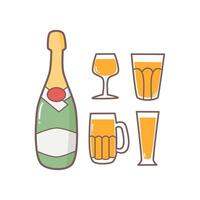 Beer Wine Bottle Doodle vector