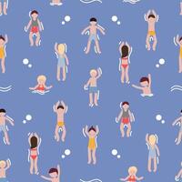 Summer Swimming Pool Seamless Pattern Background vector