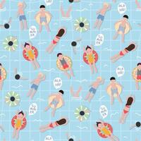 Summer Swimming Pool Seamless Pattern Background vector