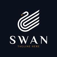 simple luxury Swan logo with line art concept design illustration. can be used for beauty industry, cosmetics, salon, boutique, hotel logo, jewelry icon vector