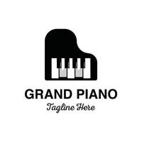 Grand piano logo design template vector