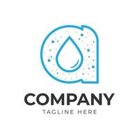 Drop water logo template. Initial A, and drop water crop , oil drop negative space illustration. vector