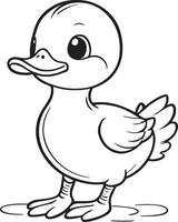 A cute duck is standing on a pond vector