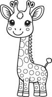 A giraffe with a smile on its face vector