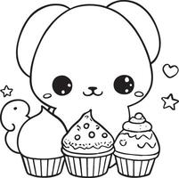 cute,,cartoon illustration,animal sweet vector