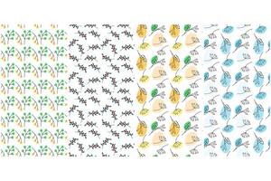 Rosehip Berry twigs and branches Seamless patterns Abstract background Texture Set o4 Wallpaper idea vector