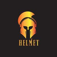un majestuoso logo presentando un casco con un orgulloso pájaro encaramado encima en oscuro antecedentes vector