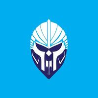 un futurista y increíble emblema con un azul y blanco de robot cara teniendo robovibes vector