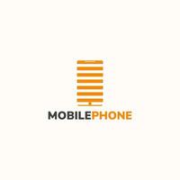 Mobile phone logo of multiple lines arrangement. vector