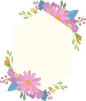 Wedding frame. with colorful flower bouquet, botanical template for card, invitation vector