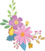 Bouquets are varied and colorful, beautiful flowers vector