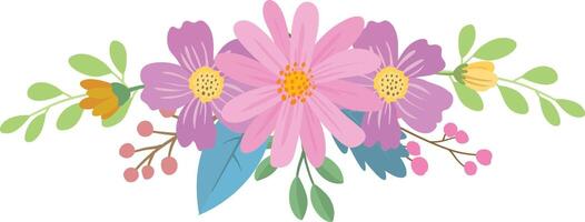 Bouquets are varied and colorful, beautiful flowers vector