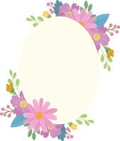 Wedding frame. with colorful flower bouquet, botanical template for card, invitation vector