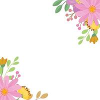 border with beautiful flower arrangements vector