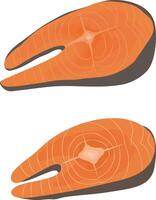 pieces of salmon meat, fresh salmon meat vector
