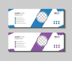 Modern email signature template vector