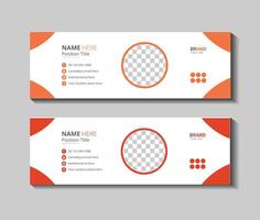 Modern email signature template vector