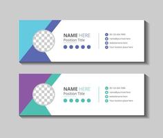 Modern email signature template vector