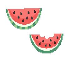 pixel art fruit collection. banana, limondragon fruit, et. vector