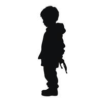 A child black silhouettes isolated vector