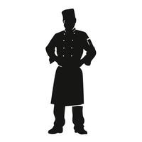 Confident Chef in Uniform Silhouette vector