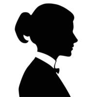 elegante lado perfil de mujer en silueta vector