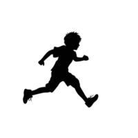 A kid does a relay race silhouette design isolated on white background. Kid silhouette on white background. vector