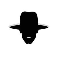 Man with hat silhouette isolated vector