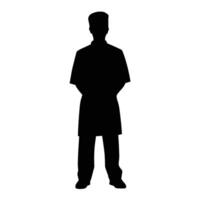 Professional Male Silhouette in Overcoat vector