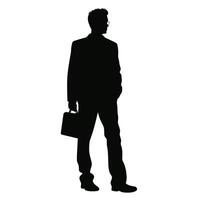 Businessman with Briefcase Silhouette Walking vector