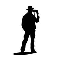 Man with Binoculars Silhouette vector