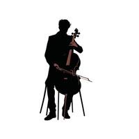 Male Cellist in Concert Silhouette vector