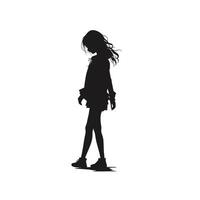 Girl black silhouettes isolated on white background vector