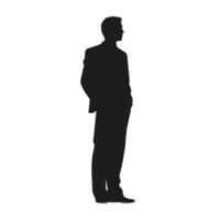 Man Standing with Arms Raised in Silhouette vector