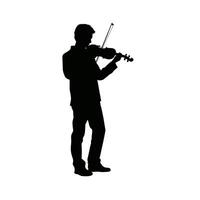 masculino violinista actuación silueta vector