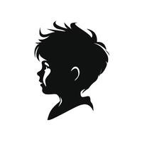 Cute child portrait silhouette design isolated on white background vector