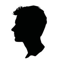 Man person head silhouette isolated vector