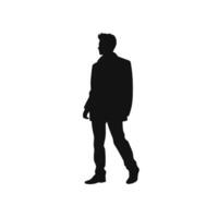 Silhouette of Walking Businessman in Suit vector
