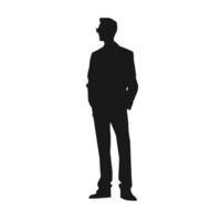 Modern Man in Smart Attire Silhouette vector