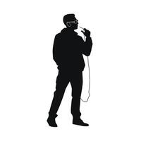 Man with Headphones and Sunglasses Silhouette vector